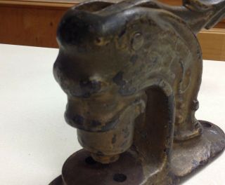 Antique Cast Iron Lions Head Seal Embosser 2