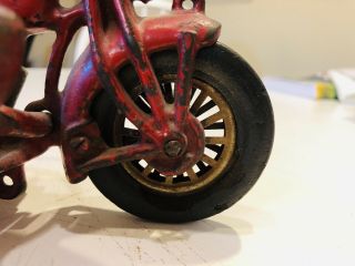 Rare Vintage Hubley Cast Iron Motorcycle With Sidecar 8.  75” 8