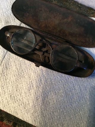 Revolutionary War 18th Century Forge Iron Round Lens Eyeglasses In Case 1760 - 80 7