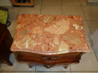 Vintage Rare Louis XV Style End Tables With Marble Tops (25 by 21 by 13 