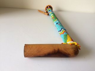 Vintage African Smoking Pipe With Beades Body 4