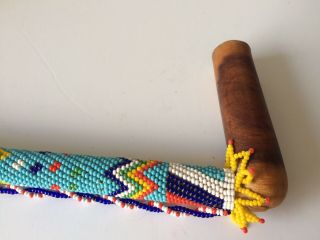 Vintage African Smoking Pipe With Beades Body 8