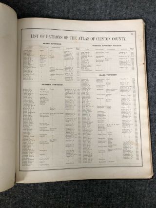 Antique 1876 Atlas Of Clinton County Ohio Lake Griffing & Stevenson 8