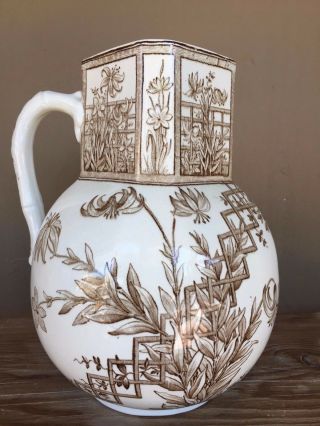 Aesthetic movement 19th Century water pitcher.  Turner & Sons 3
