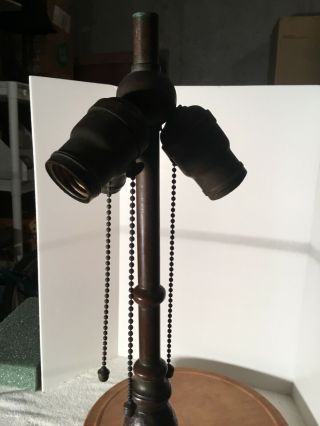 Rare Antique Handel Three Socket Lamp Base 2