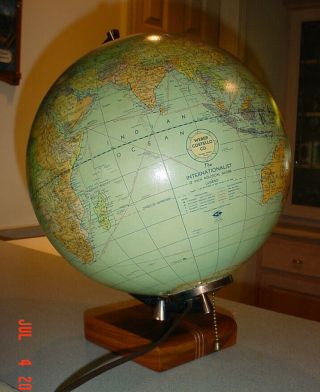 Rare 1949 Weber Costello 12 Inch Glass World Globe 6