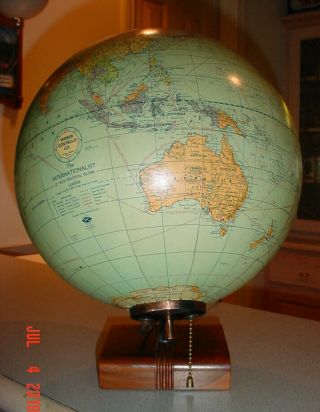 Rare 1949 Weber Costello 12 Inch Glass World Globe 8