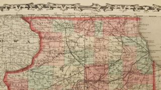 Antique Colored MAP OF ILLINOIS - Johnson ' s Family Atlas 1863 6
