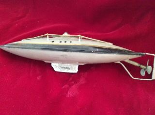 1912 BING? SUBMARINE,  8 Inches Long,  Tin Wind - UP,  Made In Germany 6