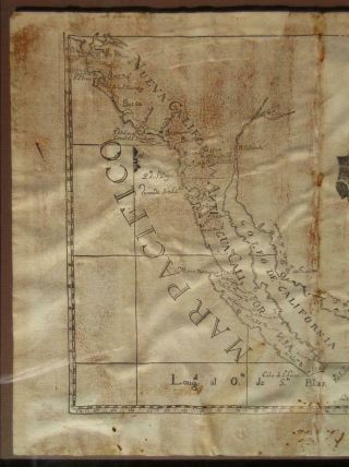 Antique 1787 California Missions Vellum Map Historical Atlas Art Serra Troncoso 4