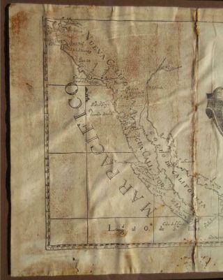 Antique 1787 California Missions Vellum Map Historical Atlas Art Serra Troncoso 6