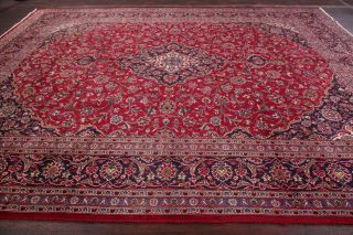 Vintage Traditional Floral Oriental Area Rug Hand - Knotted Wool Red Carpet 10x12