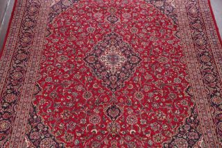 VINTAGE Traditional Floral Oriental Area RUG Hand - Knotted Wool RED Carpet 10x12 4