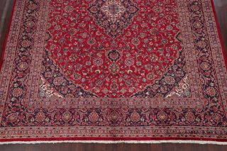 VINTAGE Traditional Floral Oriental Area RUG Hand - Knotted Wool RED Carpet 10x12 6