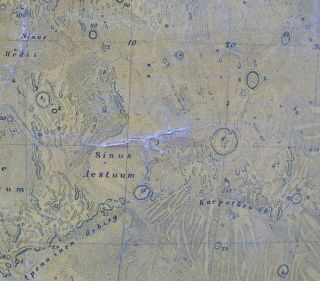 Antique 19th C map of the Moon,  Berlin,  Germany,  1837 Wilhelm Beer & Madler 11