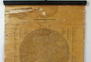 Antique 19th C map of the Moon,  Berlin,  Germany,  1837 Wilhelm Beer & Madler 2