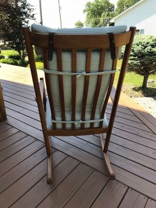 Danish Modern Teak Rocking Chair with Seat and Backrest Cushion,  made 01/04/1981 3
