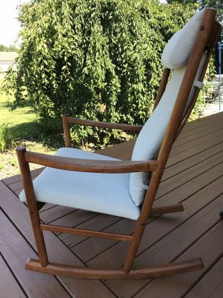 Danish Modern Teak Rocking Chair with Seat and Backrest Cushion,  made 01/04/1981 9