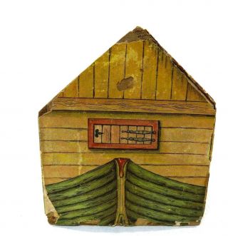 Antique Wooden Noah ' s Ark Baking Company Cookie Box Circa 1900 Toy 6