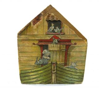 Antique Wooden Noah ' s Ark Baking Company Cookie Box Circa 1900 Toy 8