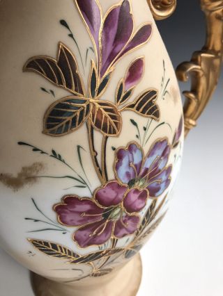A Large Antique Porcelain European Hand Painted Flower Vase 10