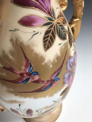 A Large Antique Porcelain European Hand Painted Flower Vase 11