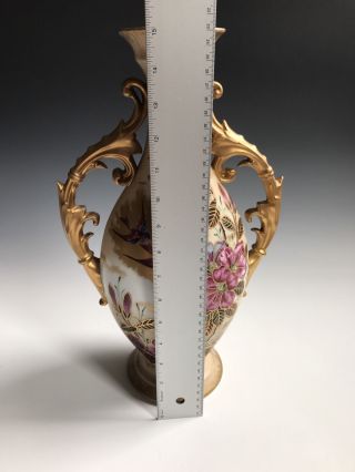 A Large Antique Porcelain European Hand Painted Flower Vase 12
