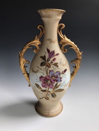 A Large Antique Porcelain European Hand Painted Flower Vase 2