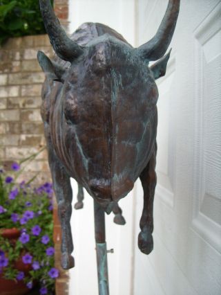 Large 3D Bison Buffalo Weathervane Handcrafted Weather Vane Copper Patina Finish 5