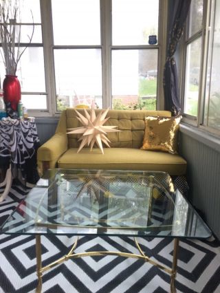 Vintage Labarge Italian Coffee Table.  Regency.  Brass & Beveled Glass Gorgeous