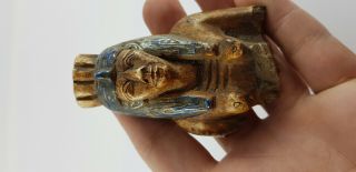 Egyptian Antiques Queen Sculpture ISIS Hathor Faience Amulet 3