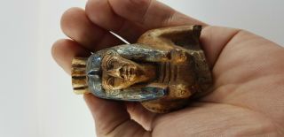 Egyptian Antiques Queen Sculpture ISIS Hathor Faience Amulet 6