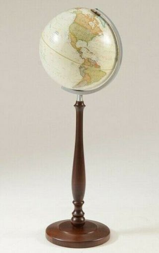 National Geographic Society And Cram Floor World Globe Wooden Stand 2007