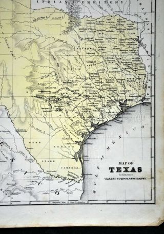 1844 Olney Atlas Map Texas Austin Houston San Antonio Galveston Dallas Mexico 2