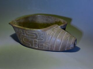 Pre Columbian sacrificial ritual shell bowl ceramic condor wTLtestReport Chavin 2