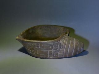 Pre Columbian sacrificial ritual shell bowl ceramic condor wTLtestReport Chavin 4