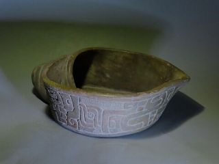 Pre Columbian sacrificial ritual shell bowl ceramic condor wTLtestReport Chavin 5