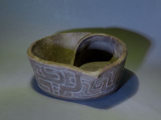 Pre Columbian sacrificial ritual shell bowl ceramic condor wTLtestReport Chavin 9