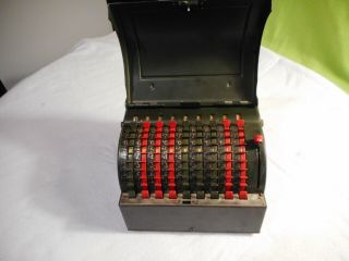 Vintage Todd Protectograph Star Adding Machine With Key.