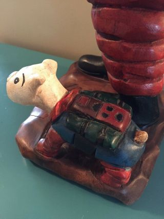 VINTAGE HIGHLY COLLECTIBLE LARGE TINTIN ASTRONAUT WOOD STATUE 7