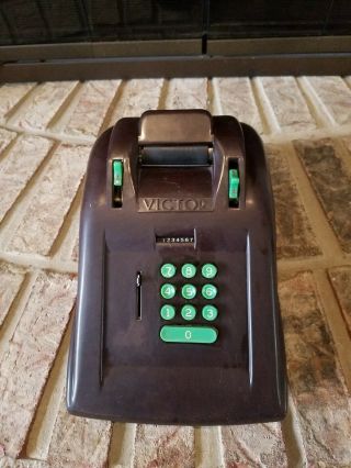 Victor Adding Machine,  Bakelite Case With Green Buttons