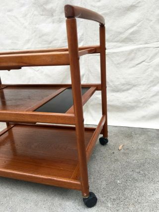 Vintage Mid Century Teak Dyrlund Bar Cart Trolley Wegner Era Modern 1960 ' s 10