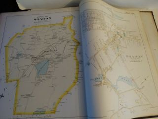 RARE Antique atlas 1888 robinsons norfolk county mass 46 plate color maps 11