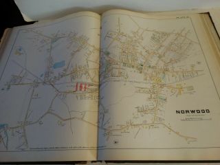RARE Antique atlas 1888 robinsons norfolk county mass 46 plate color maps 12