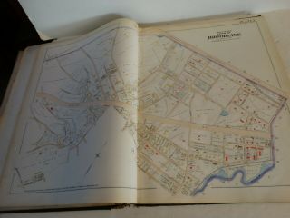 RARE Antique atlas 1888 robinsons norfolk county mass 46 plate color maps 3
