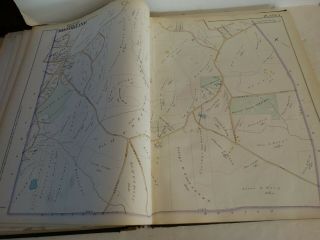RARE Antique atlas 1888 robinsons norfolk county mass 46 plate color maps 4