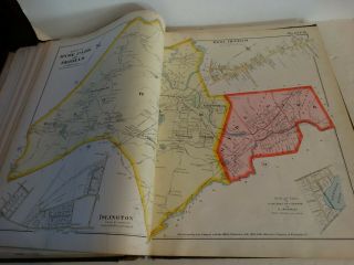 RARE Antique atlas 1888 robinsons norfolk county mass 46 plate color maps 6