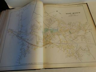 RARE Antique atlas 1888 robinsons norfolk county mass 46 plate color maps 8
