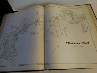 RARE Antique atlas 1888 robinsons norfolk county mass 46 plate color maps 9