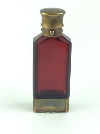 Antique Sampson Mordan red cut glass Sterling silver perfume bottle Vinaigrette 4